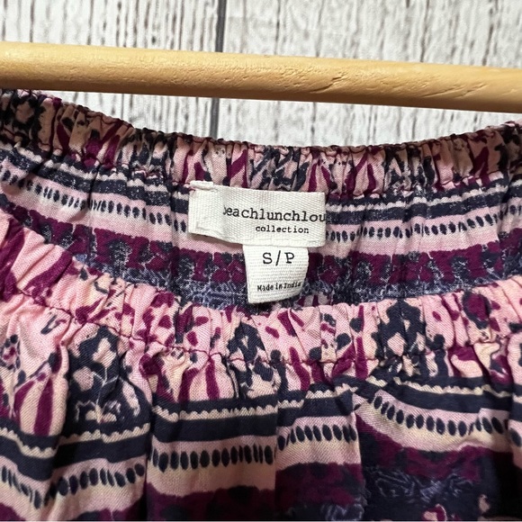 BEACHLUNCHLOUNGE off the shoulder midi dress vibrant loose flowy boho print - Picture 7 of 9